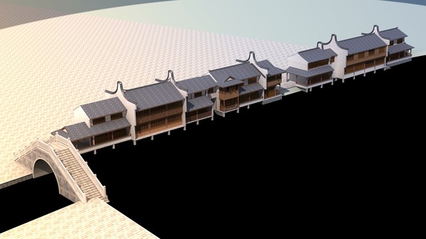 3ds max chinese - Chinese style architecture 006 by papandenis
